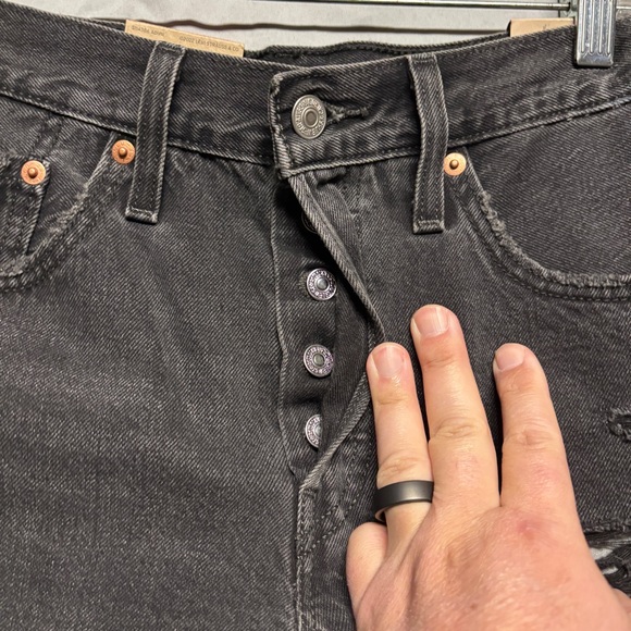 Levi's Charcoal 501 Denim Shorts - Picture 2 of 6